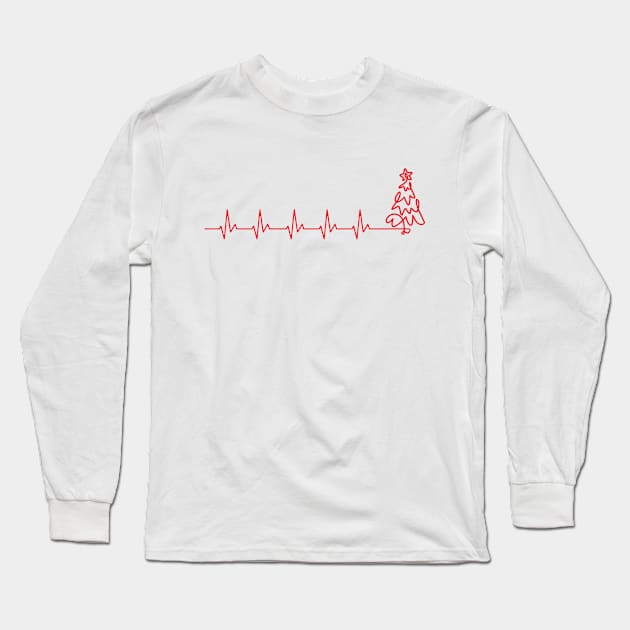 ECG XMAS Long Sleeve T-Shirt by INLE Designs